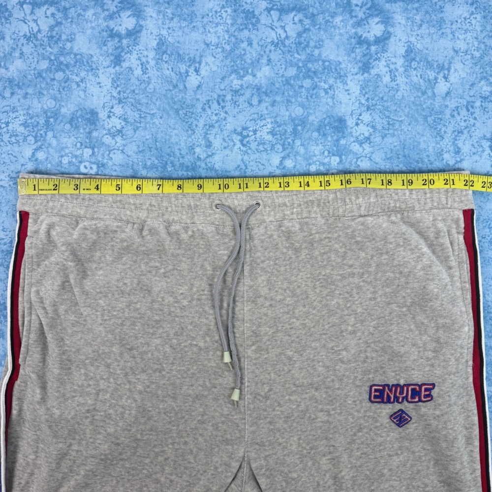 Enyce Mens Baggy Sweatpants Zipper Joggers XL Y2K Side Stripe White Red Blue - Picture 2 of 12
